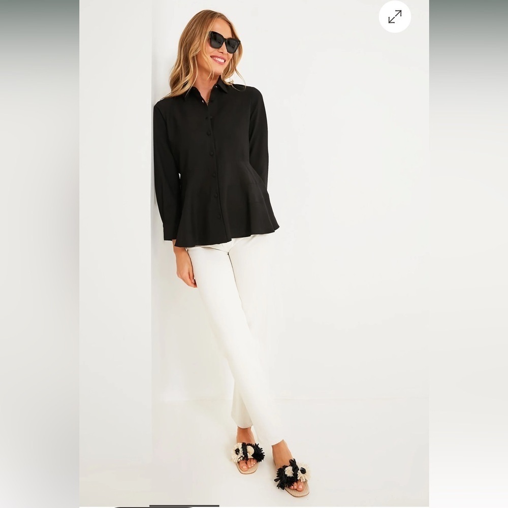 Tuckernuck POMANDER PLACE Black Ashlen Blouse Black Size XS NWT